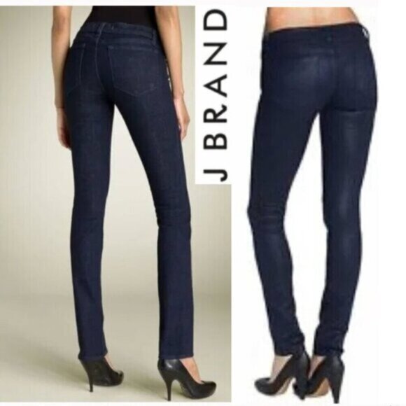 J Brand Jeans BRU 7 Low waisted dark blue Jeans Size 24 - Picture 1 of 14
